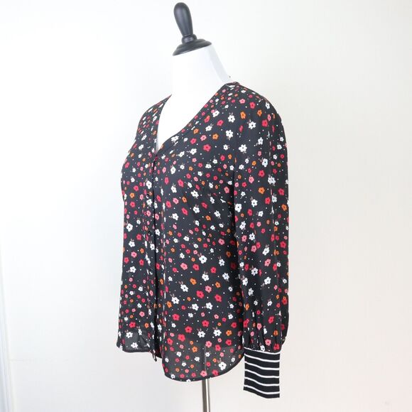Cabi Size M Cheerful Blouse Button Front Playground Floral Black 3957 - Picture 1 of 10